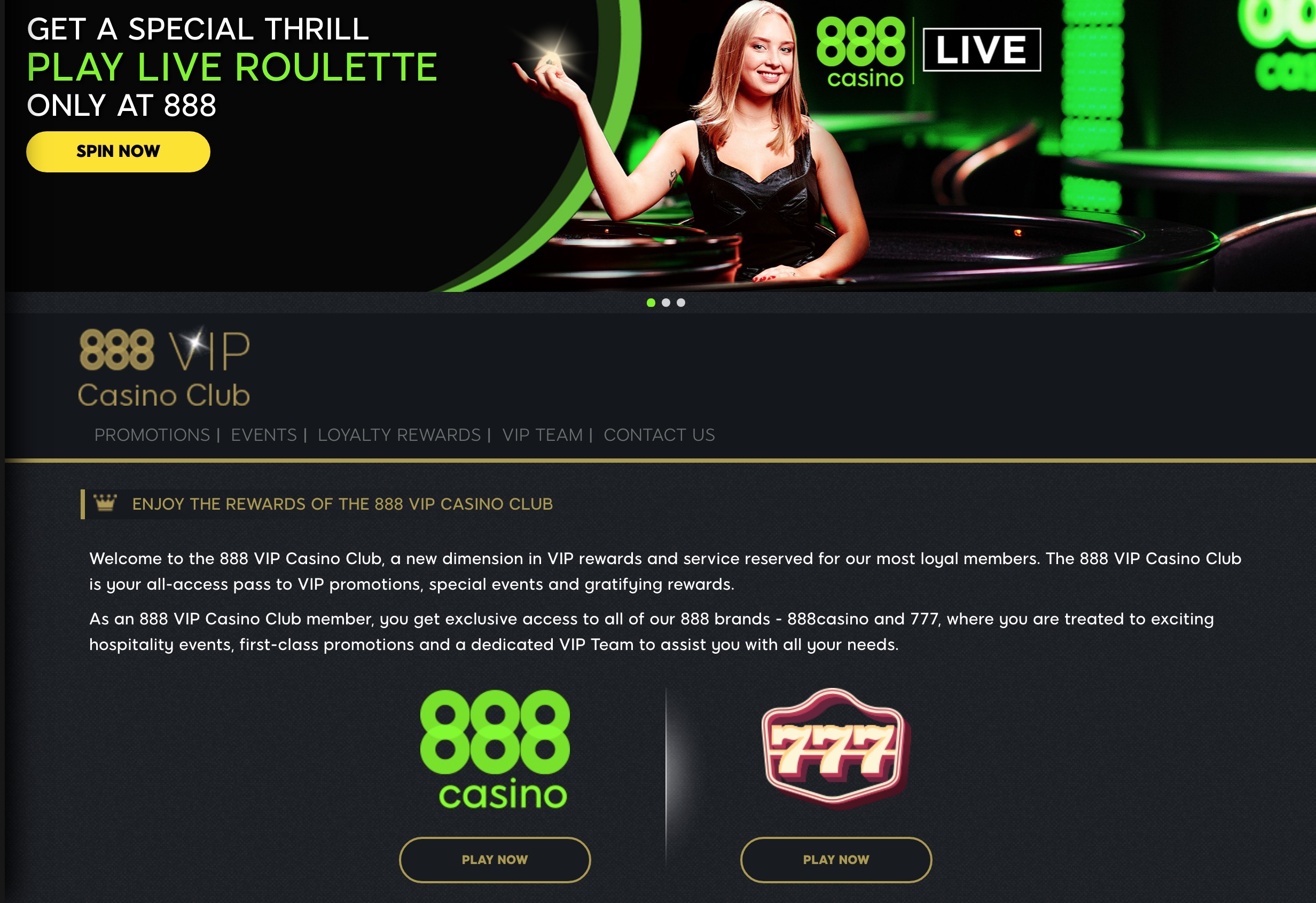 VIP Program at 888 Casino