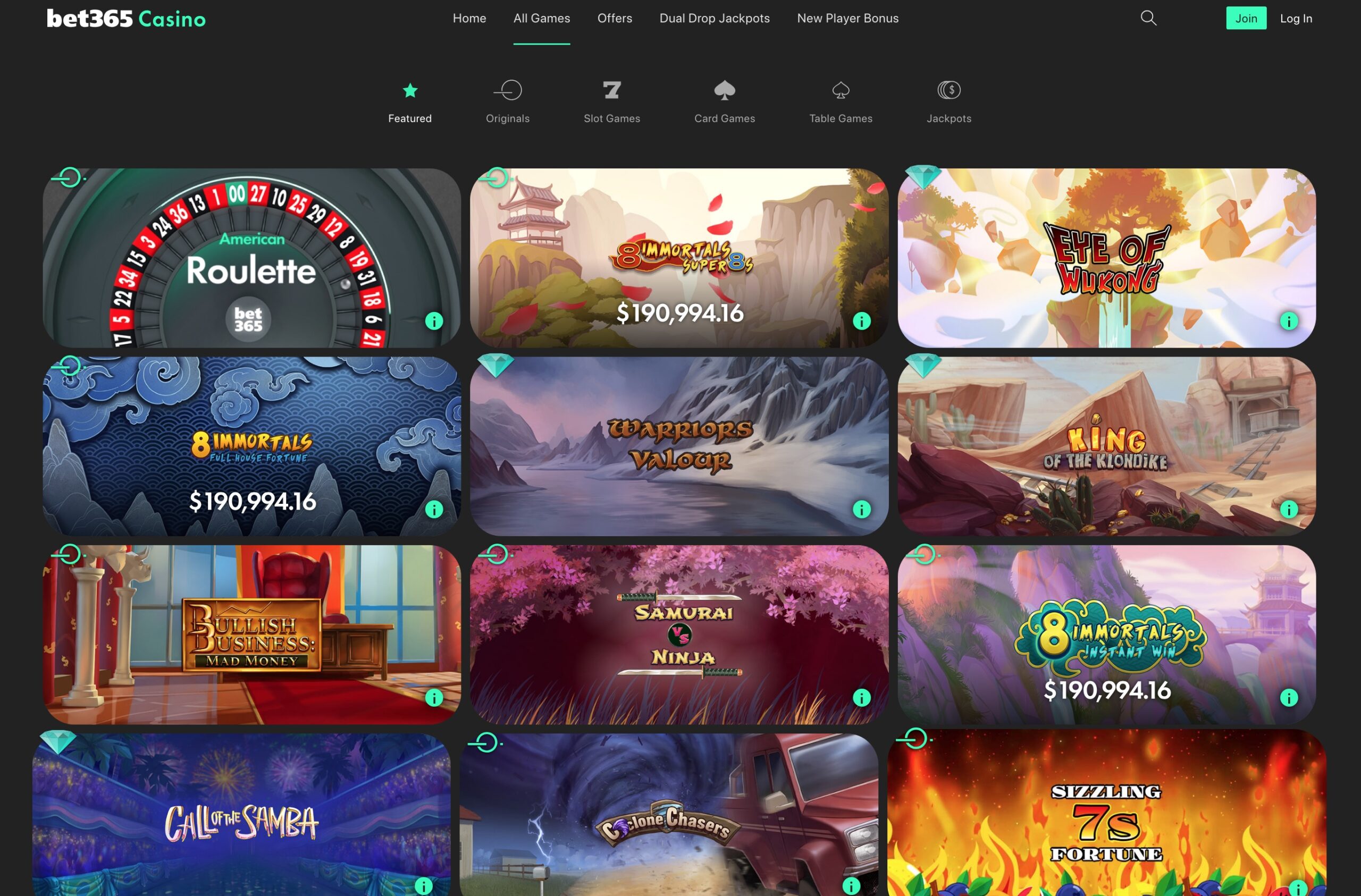 Bet365 Casino Gaming Collection