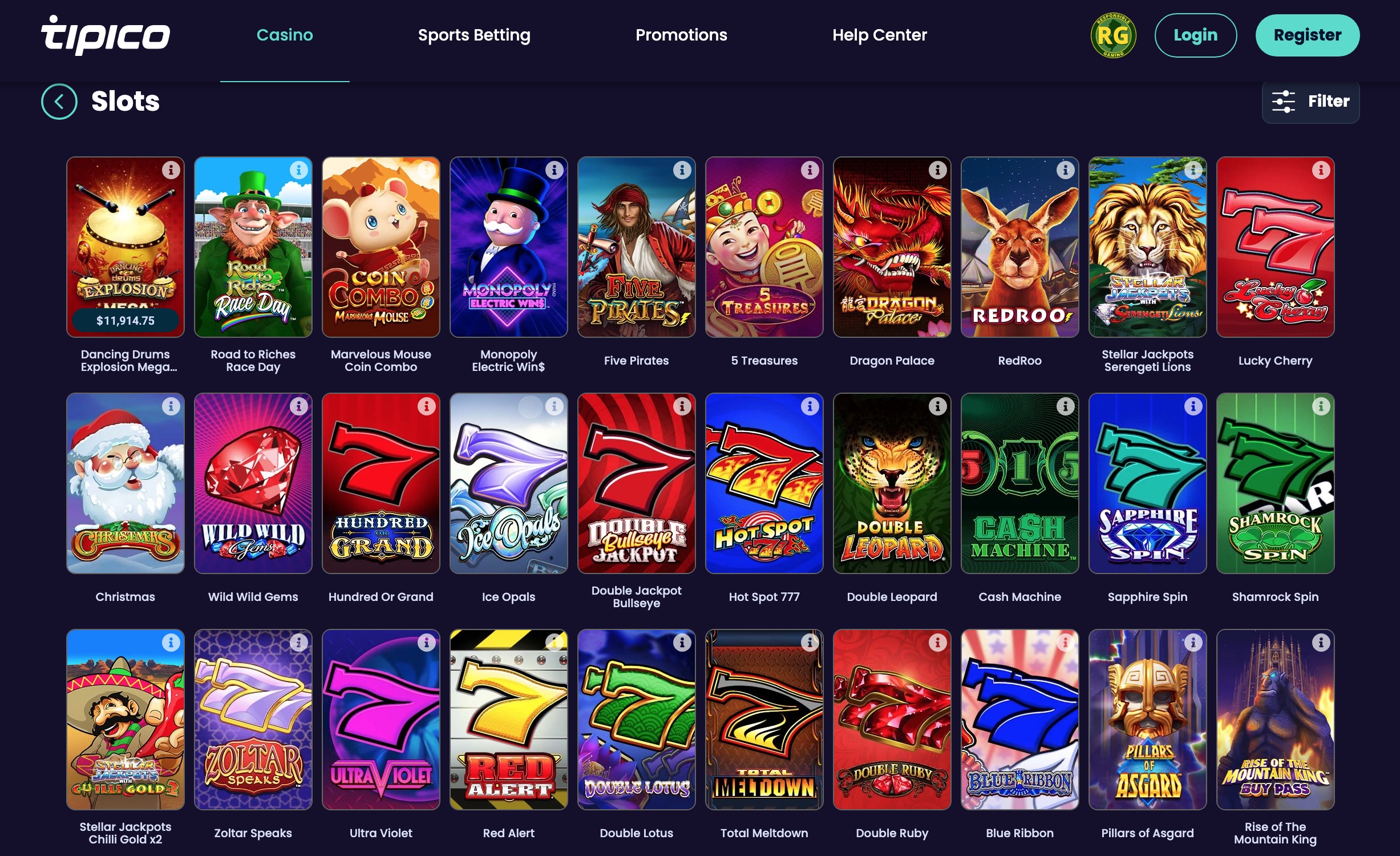 Tipico Casino Gaming Selection