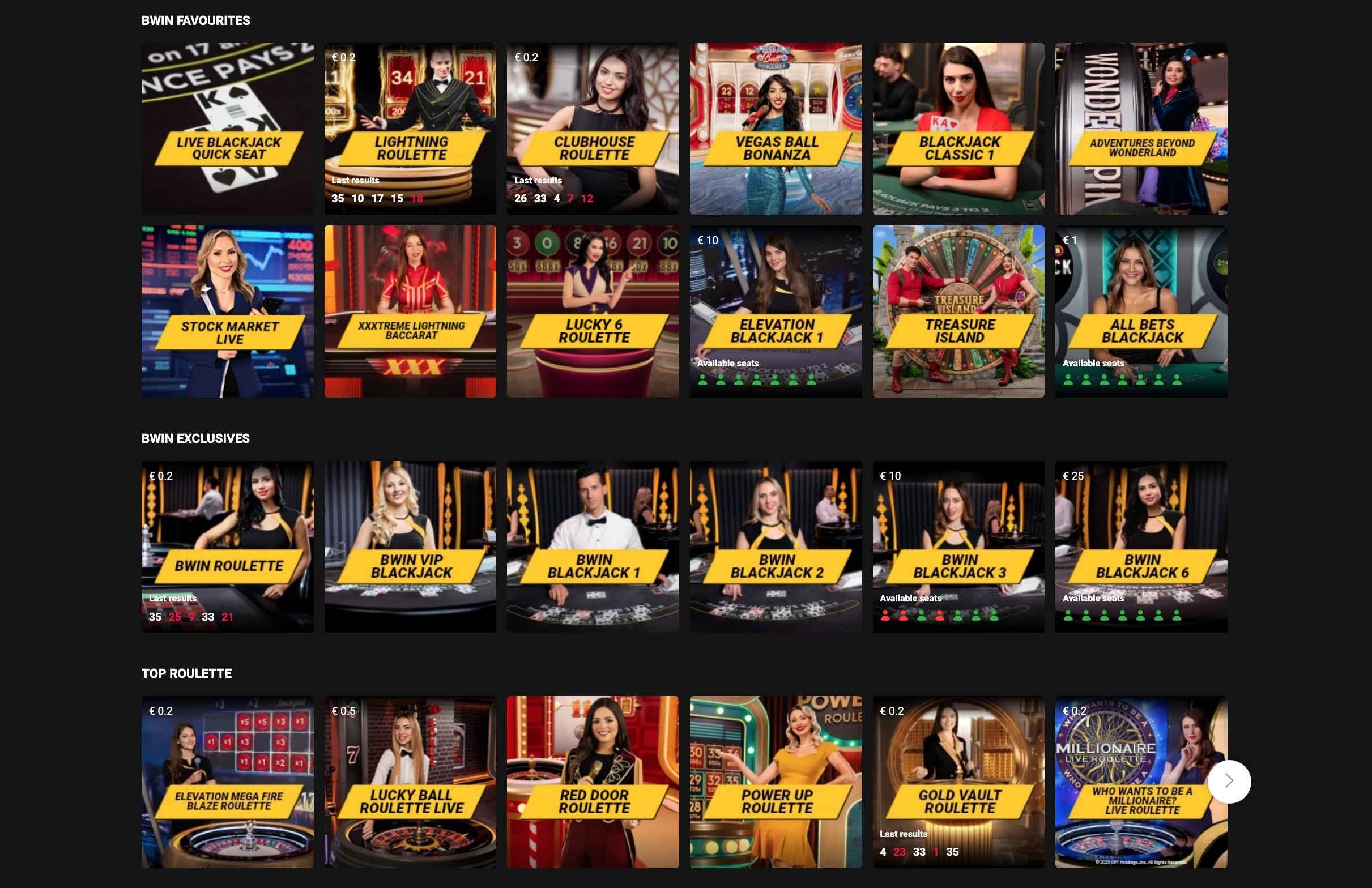Live Dealer Games at Bwin Casino