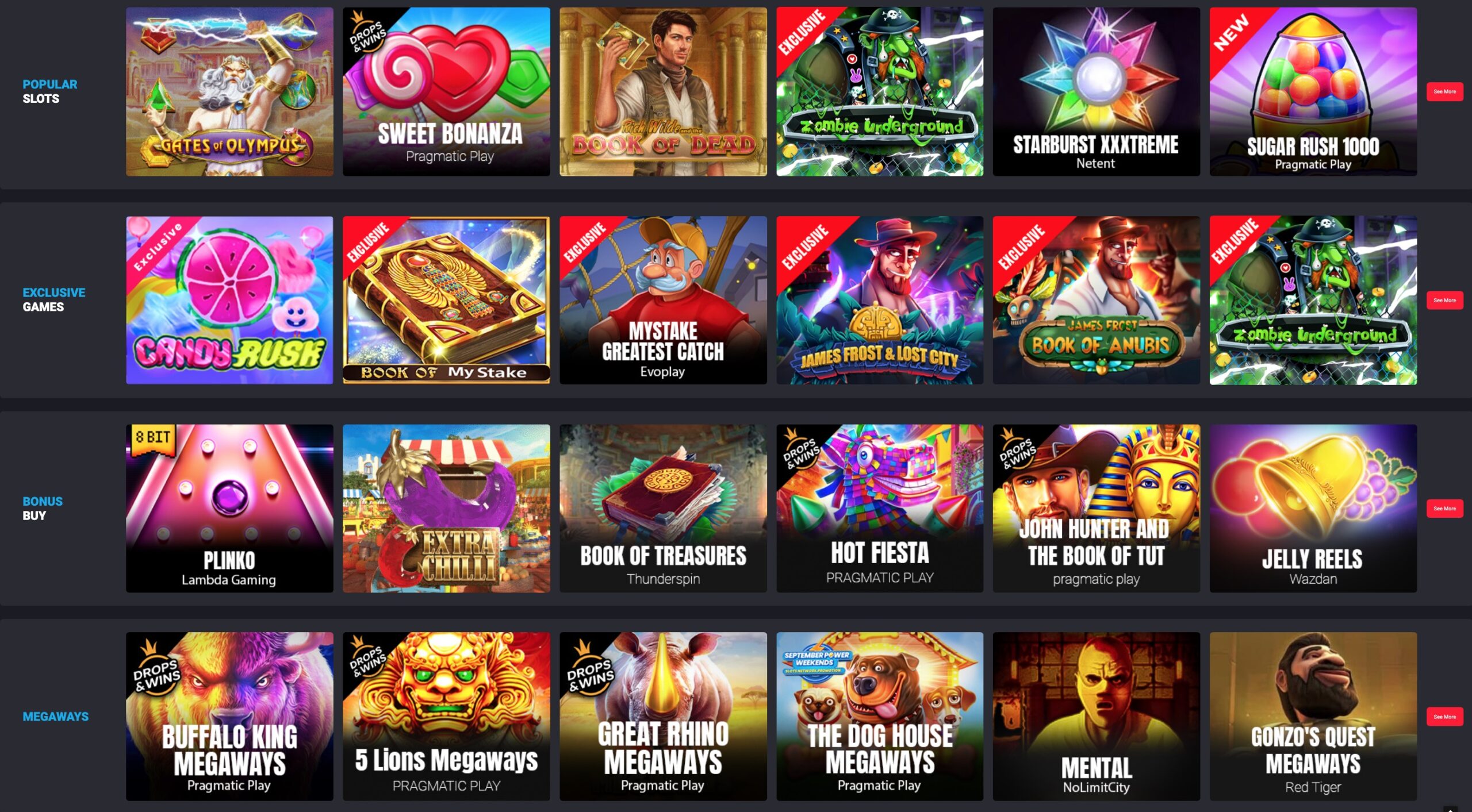 Mystake Casino Game Providers