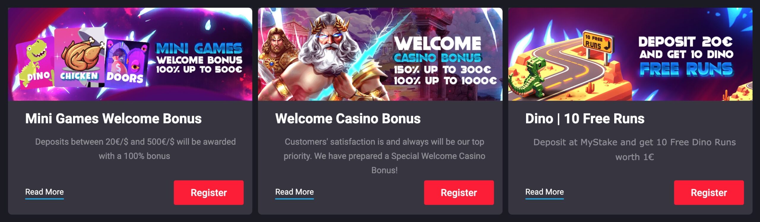 Mystake Casino Bonus Selection