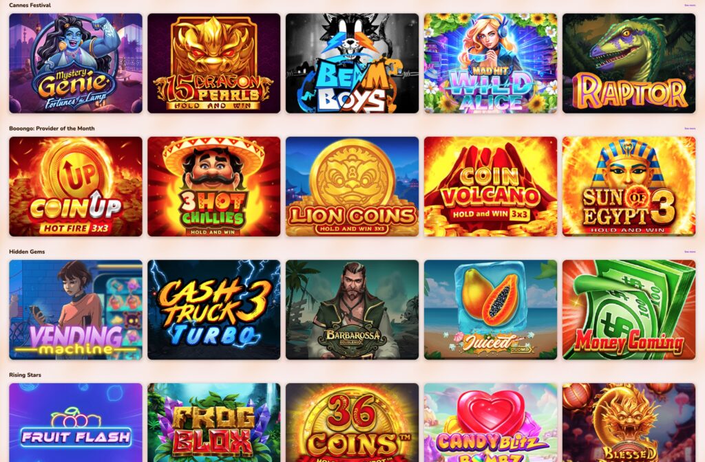 Game Selection at Wild Sultan Casino